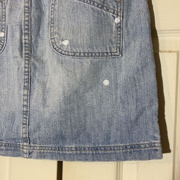 Calvin Klein Vintage Denim Skirt Distressed Dots 6 - Picture 10 of 12